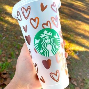 Hand Drawn Hearts STARBUCKS REUSABLE COLD CUP